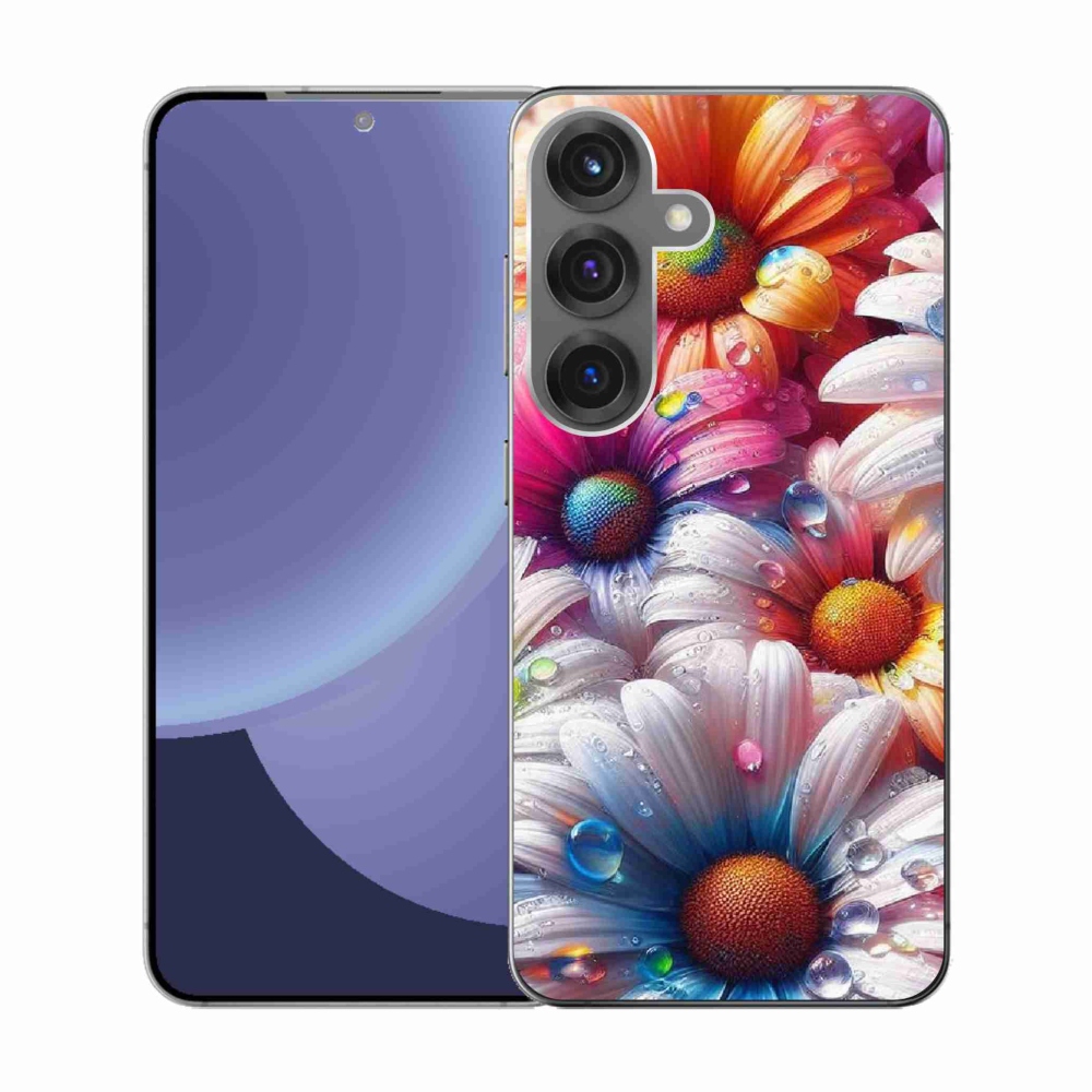 Gélový kryt mmCase na Samsung Galaxy S25 - farebné margaréty
