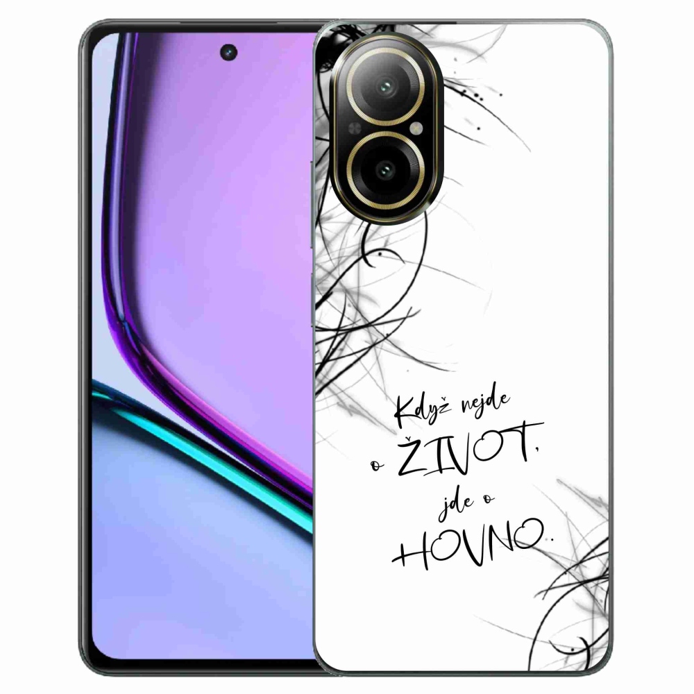 Gélový kryt mmCase na Realme C67 - vtipný text 16 biele pozadie
