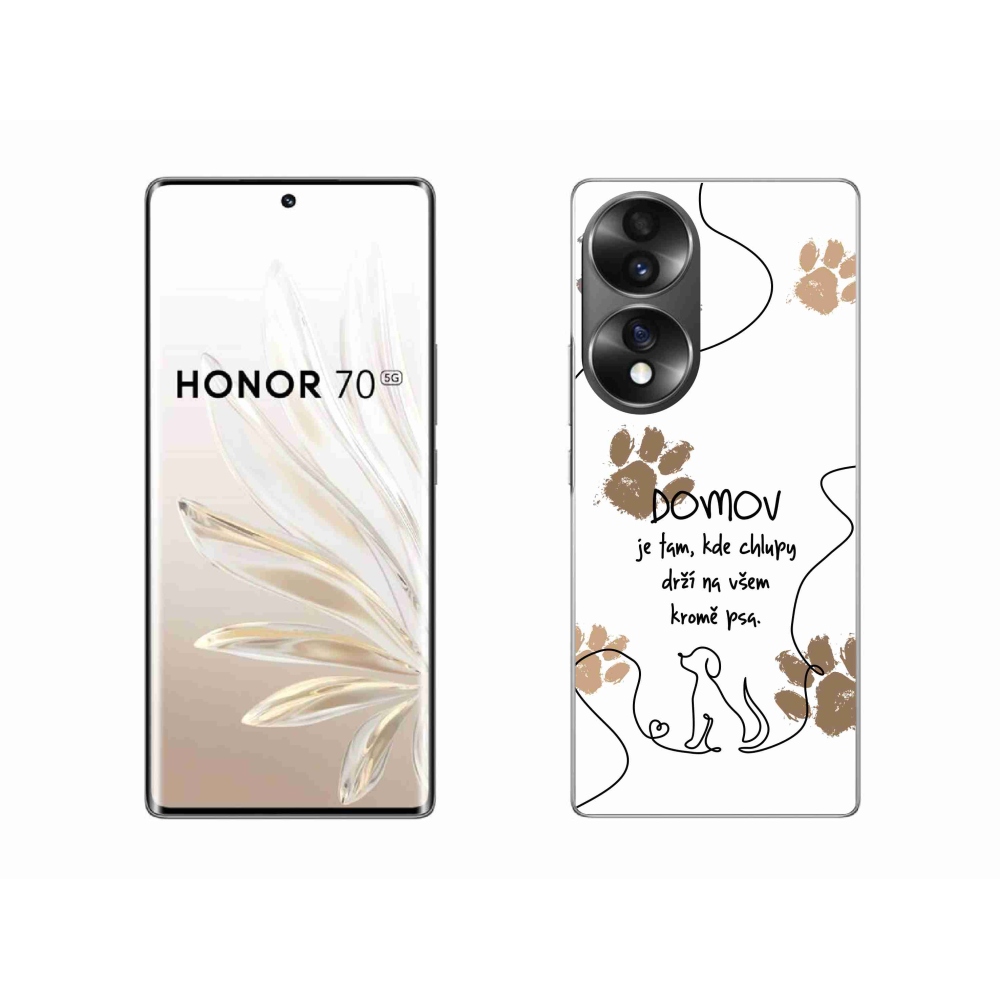 Gélový kryt mmCase na Honor 70 - psí motív biele pozadie