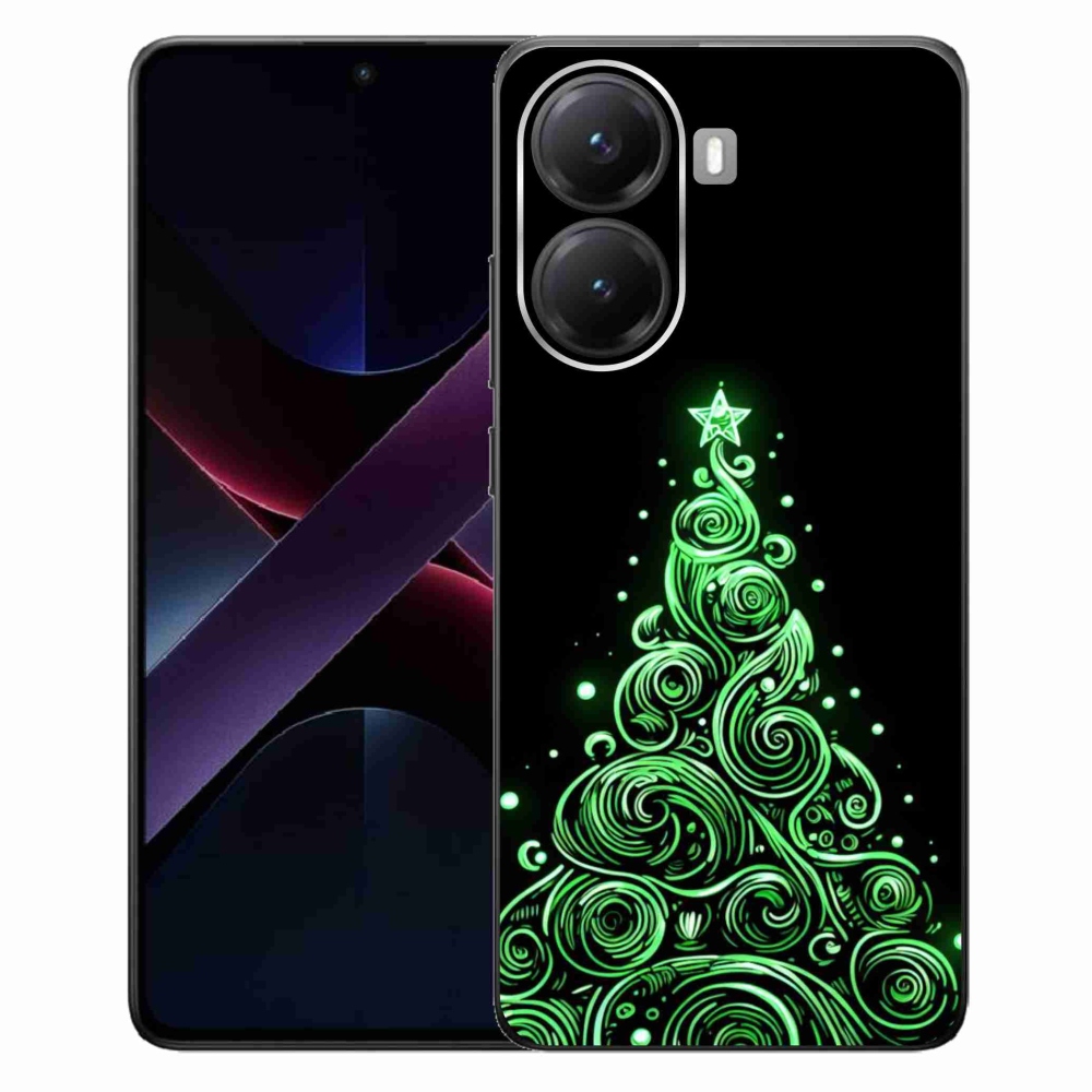 Gélový kryt mmCase na Xiaomi Poco X7 Pro 5G - neónový vianočný stromček 3
