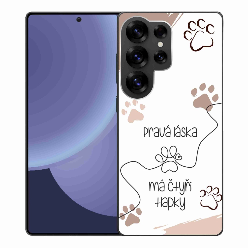Gélový kryt mmCase na Samsung Galaxy S25 Ultra - psí motív 1 biele pozadie