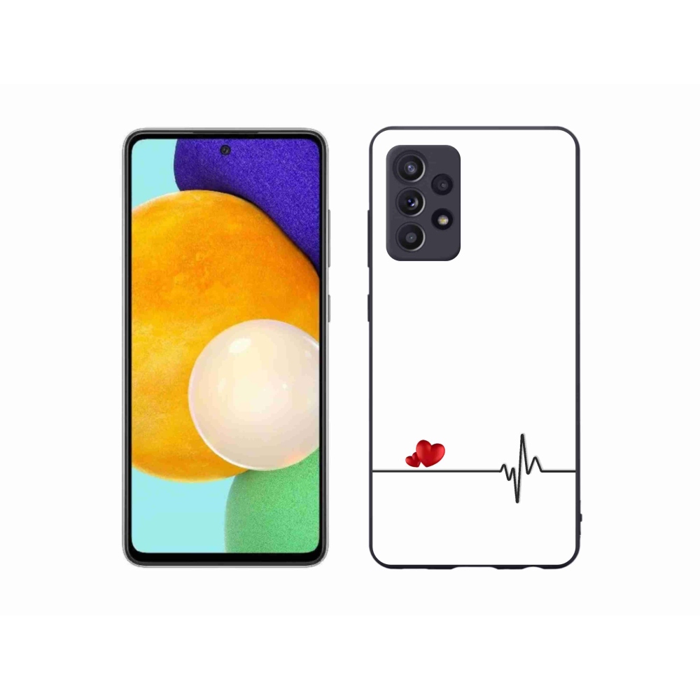 Gélový kryt mmCase na Samsung Galaxy A52s 5G - srdce a tep biele pozadie