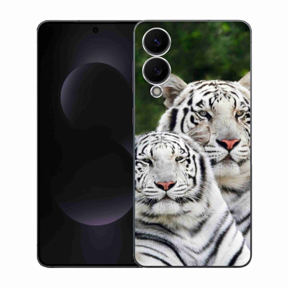 Gélový kryt mmCase na Samsung Galaxy S25 Edge - bieli tigre