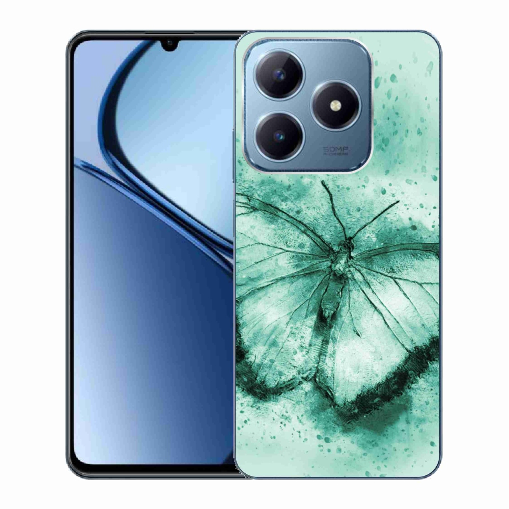 Gélový obal mmCase na Realme C63 - zelený motýľ