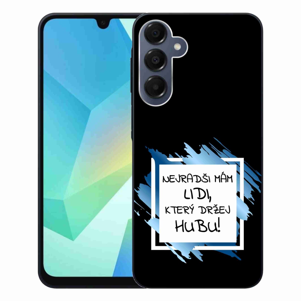 Gélový kryt mmCase na Samsung Galaxy A16 4G/5G - vtipný text 7 bieločierne pozadie