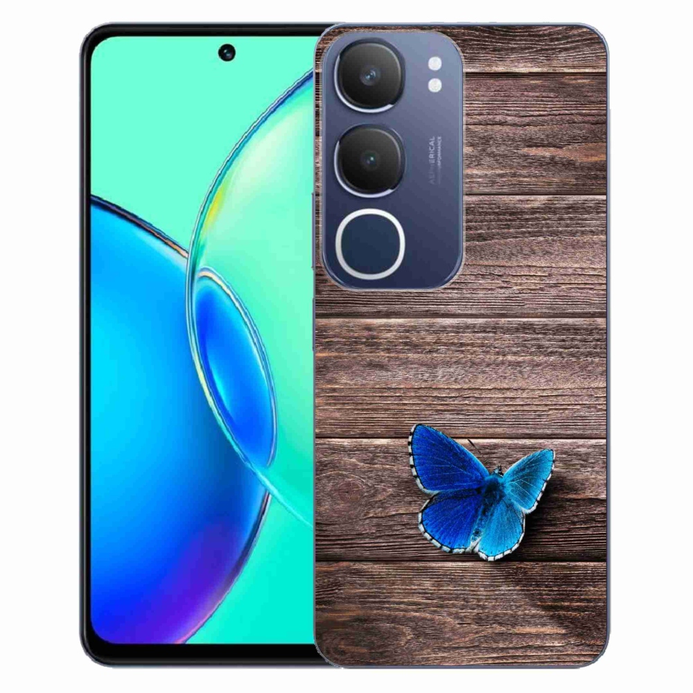Gélový kryt mmCase na Vivo Y19s - modrý motýľ 1