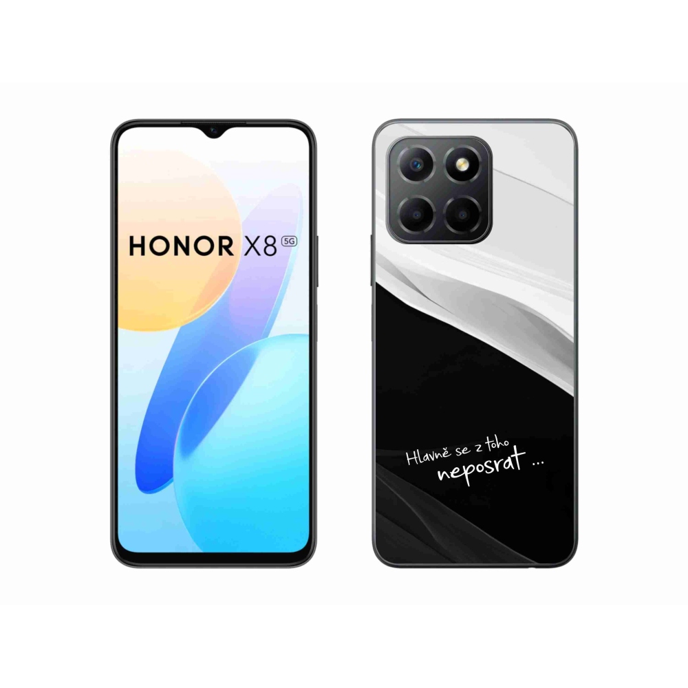 Gélový kryt mmCase na Honor X8 5G/Honor 70 Lite 5G - vtipný text 13 čiernobiele pozadie