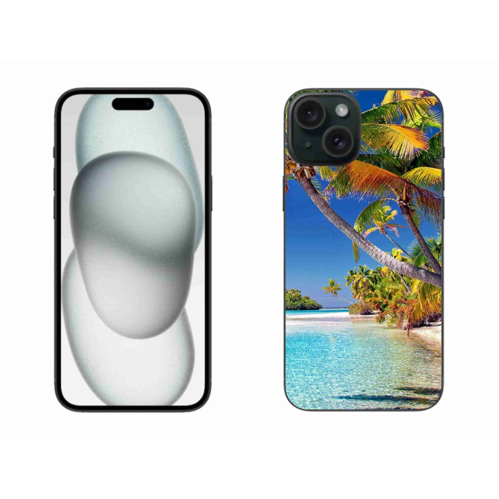 Gélový obal mmCase na iPhone 15 Plus - morská pláž