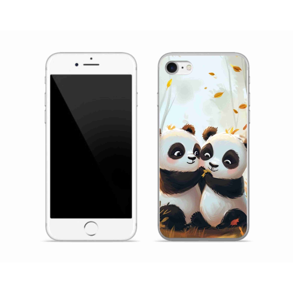 Gélový kryt mmCase na iPhone SE (2022) - pandy