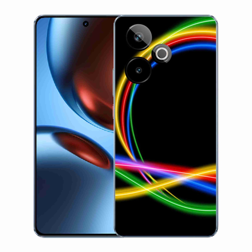 Gélový kryt mmCase na Realme GT 7 5G/GT 7T 5G - neónové kruhy