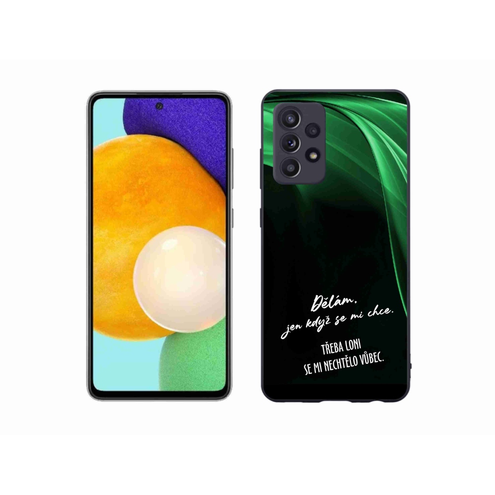 Gélový kryt mmCase na Samsung Galaxy A52/A52 5G - vtipný text 12 čierne pozadie