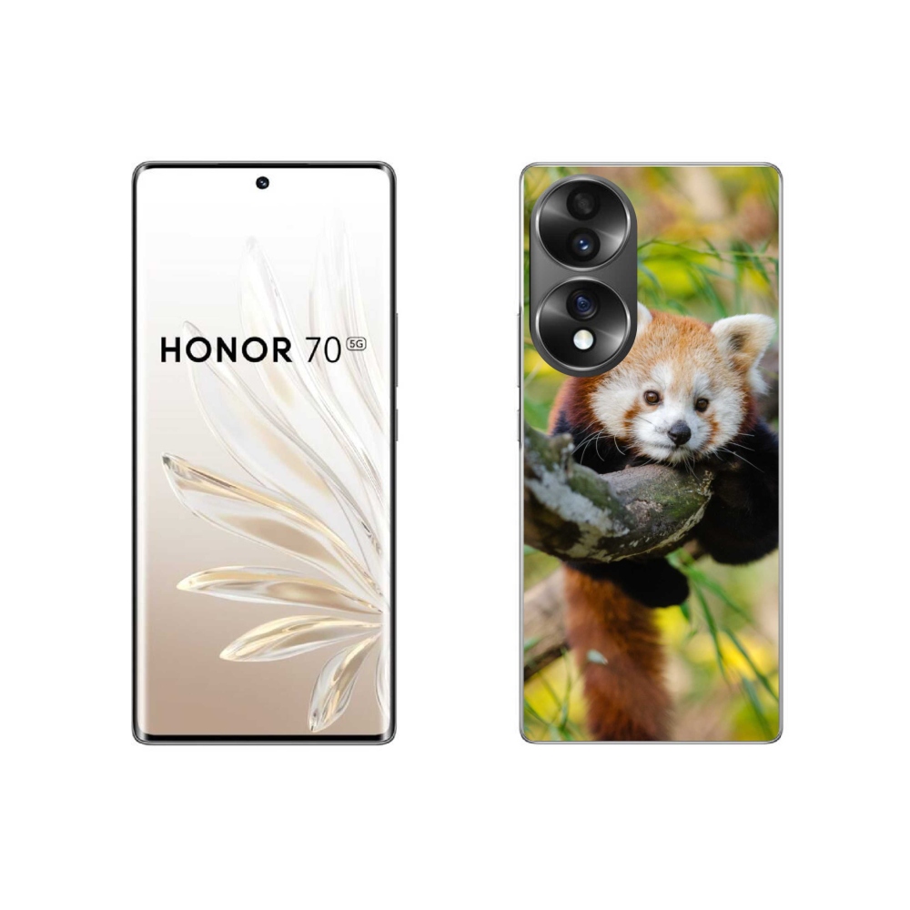 Gélový kryt mmCase na Honor 70 - panda červená