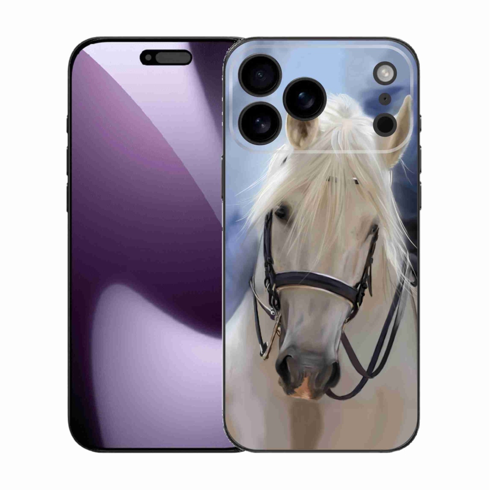 Gélový kryt mmCase na iPhone 17 Pro Max - biely kôň