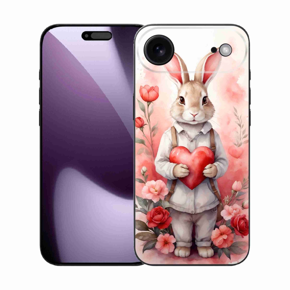Gélový kryt mmCase na iPhone 17 Air - zajac so srdiečkom