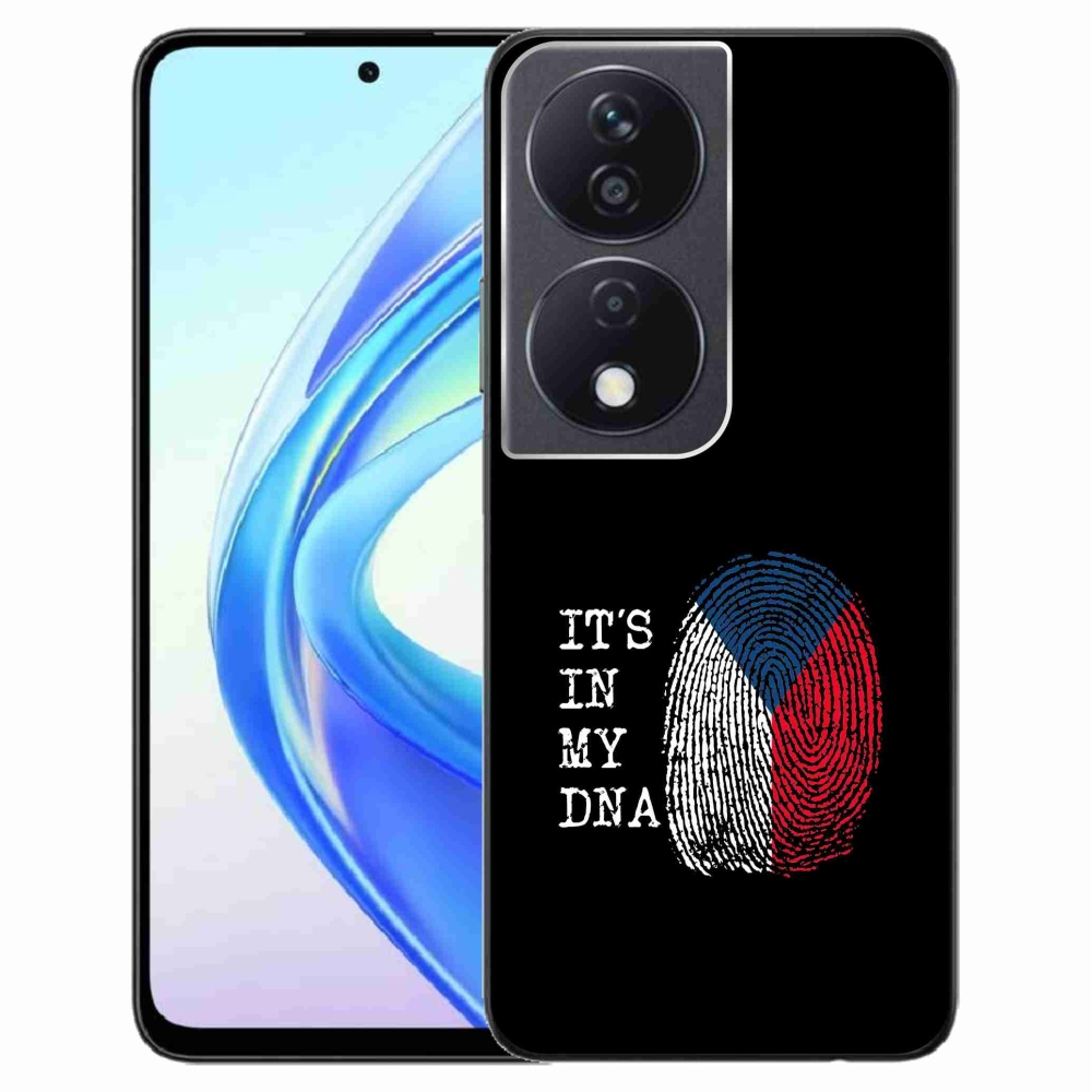 Gélový kryt mmCase na Honor X7b/Honor 90 Smart - vlajka odtlačok prsta čierne pozadie