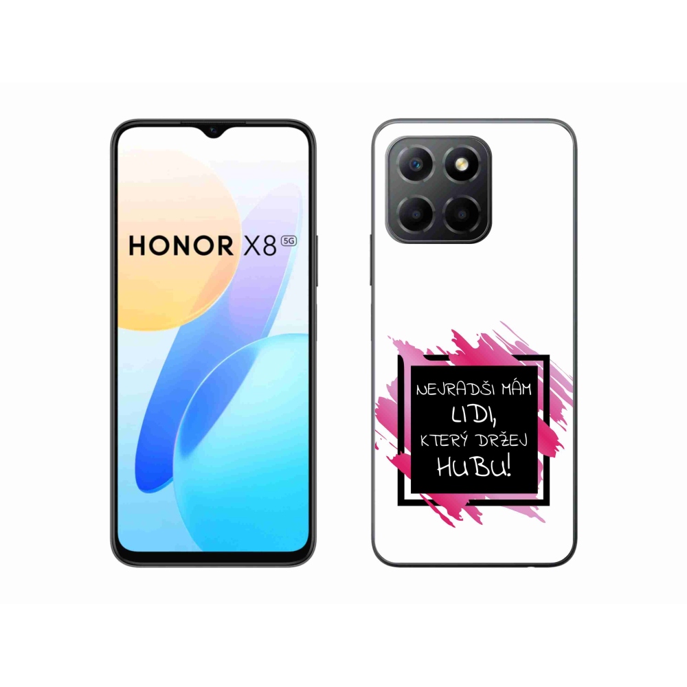 Gélový kryt mmCase na Honor X8 5G/Honor 70 Lite 5G - vtipný text 7 čiernobiele pozadie