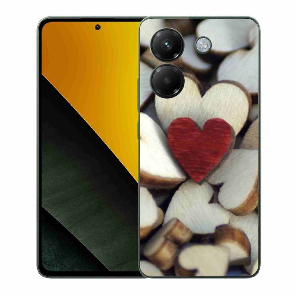 Gélový kryt mmCase na Xiaomi Poco M7 Pro 5G - gravírované červené srdce