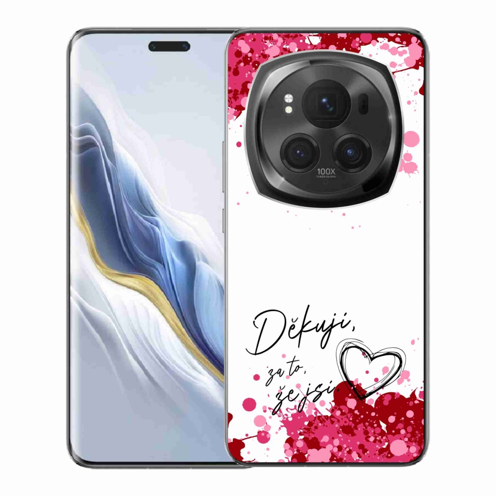 Gélový kryt mmCase na Honor Magic 6 Pro 5G - zamilovaný text 2 biele pozadie