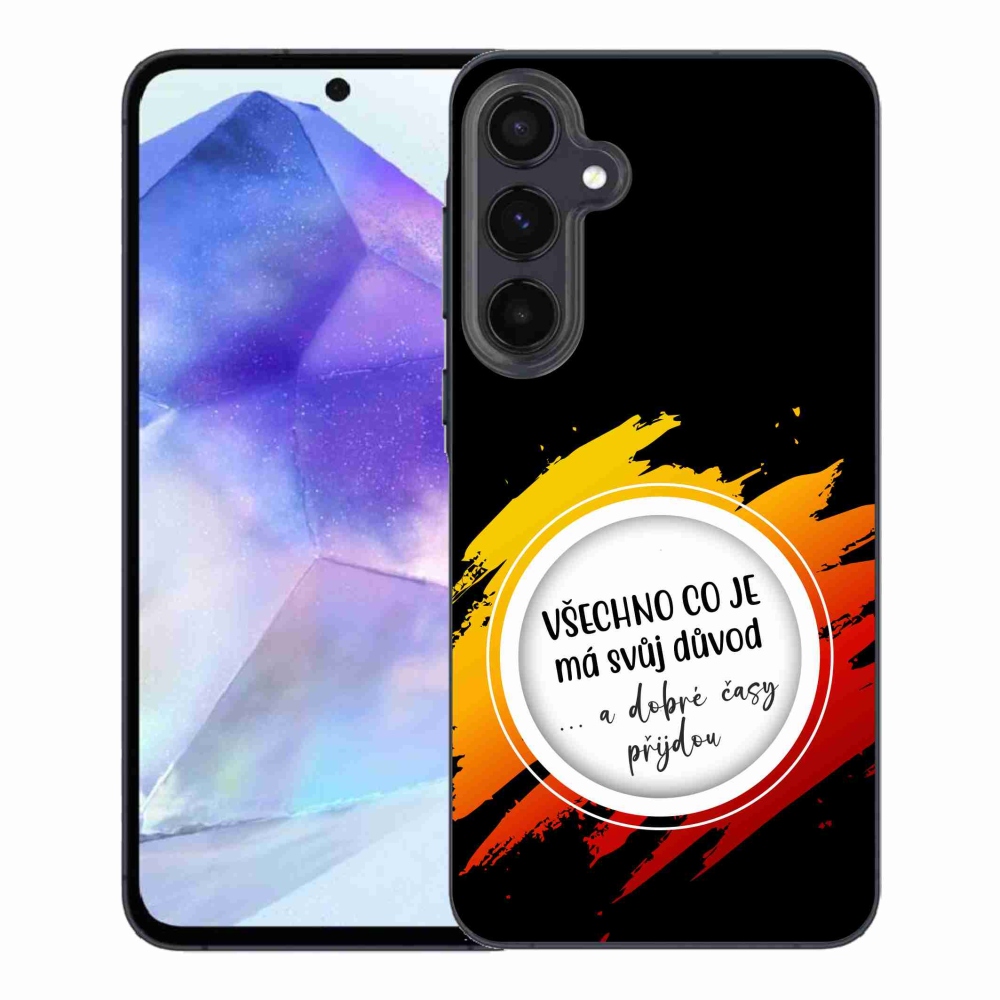 Gélový kryt mmCase na Samsung Galaxy A55 5G - citát 3 čierne pozadie