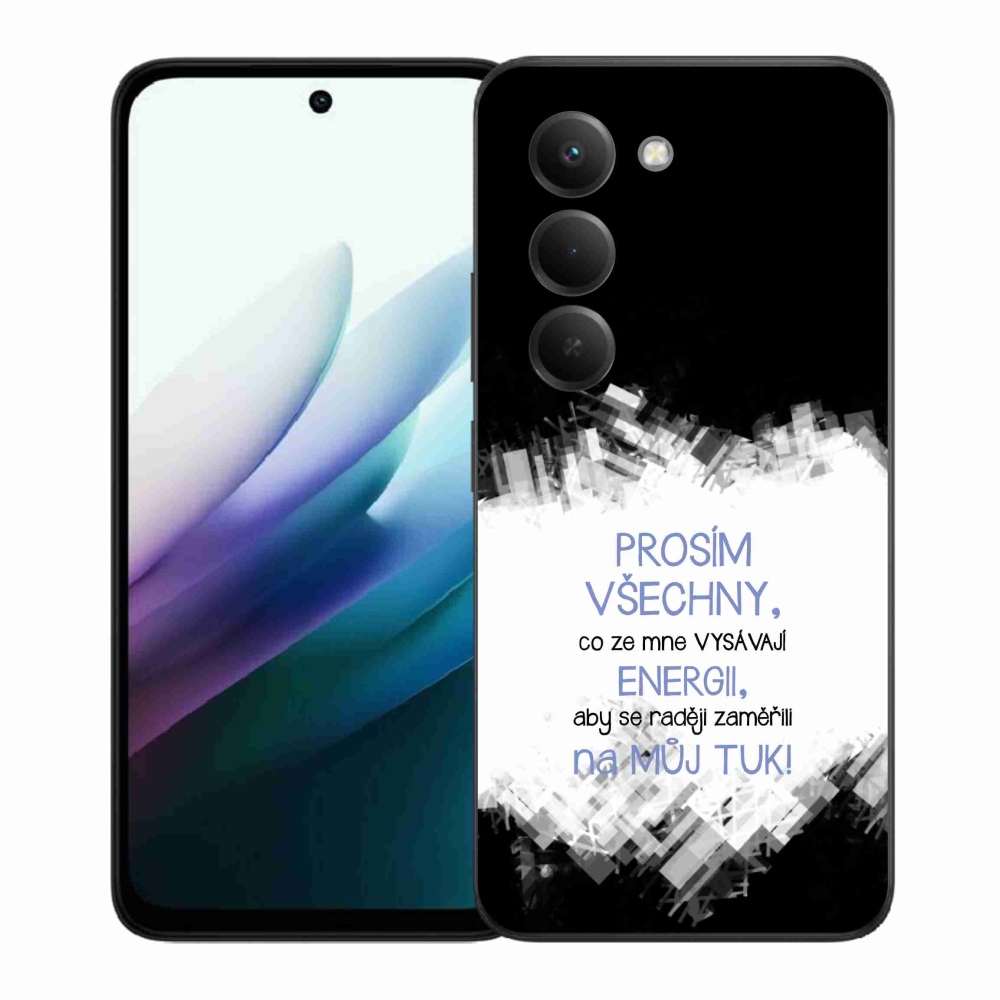 Gélový kryt mmCase na Xiaomi Redmi 15 4G/5G (171mm) - vtipný text 1 modrý