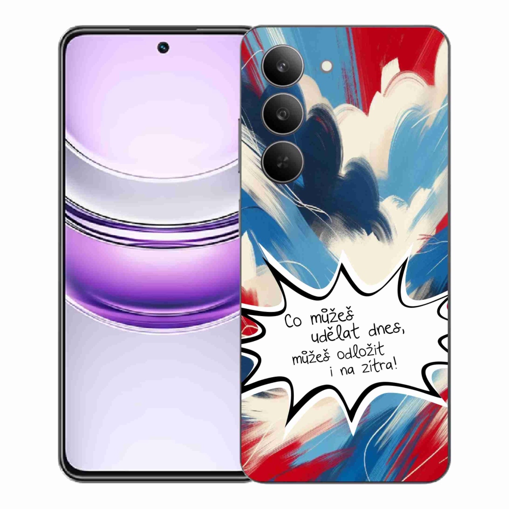 Gélový kryt mmCase na Realme 14x 5G - vtipný text 9 biele pozadie