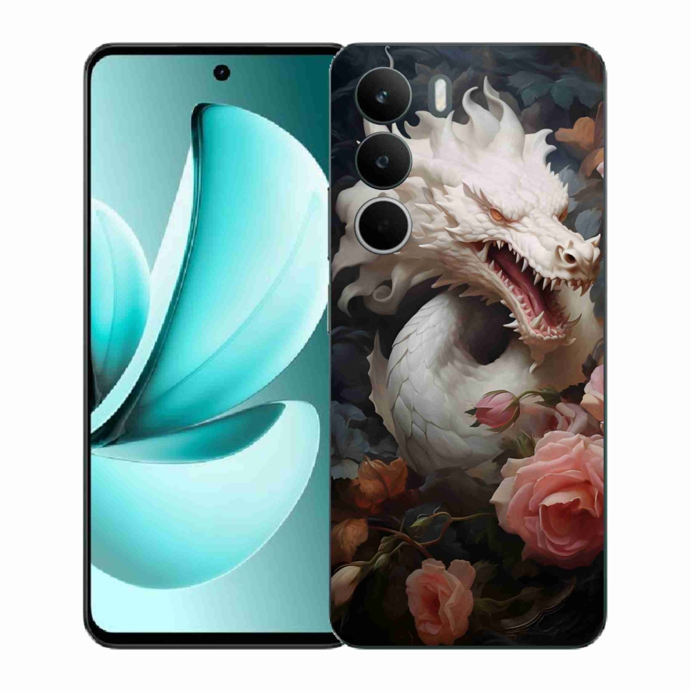 Gélový kryt mmCase na Realme C71 - biely drak