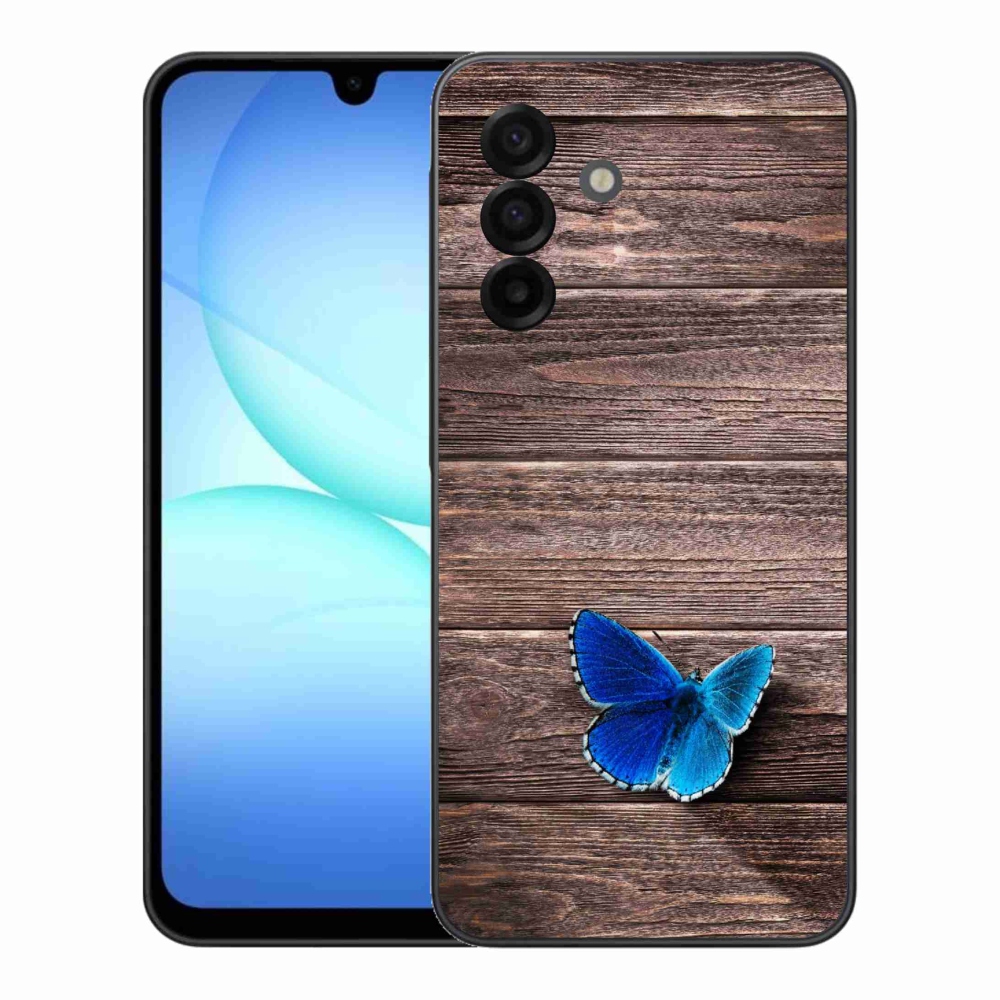 Gélový kryt mmCase na Samsung Galaxy A17 4G/5G - modrý motýľ 1