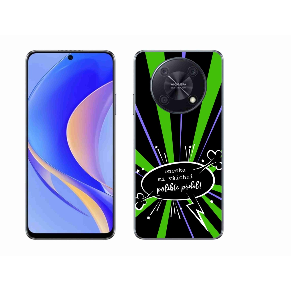 Gélový kryt mmCase na Huawei Nova Y90 - vtipný text 15 čierne pozadie