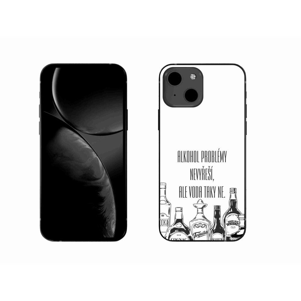 Gélový kryt mmCase na iPhone 13 6.1 - vtipný text biele pozadie