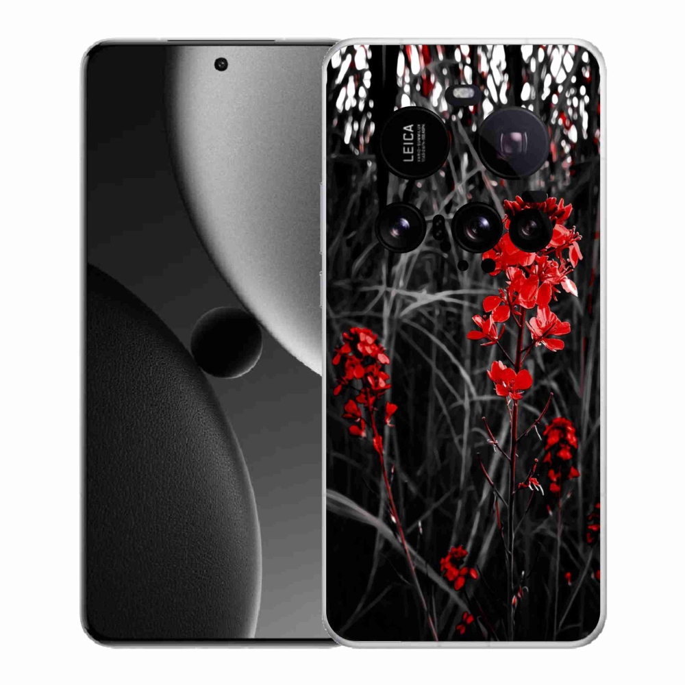 Gélový kryt mmCase na Xiaomi 15 Ultra - červená rastlina