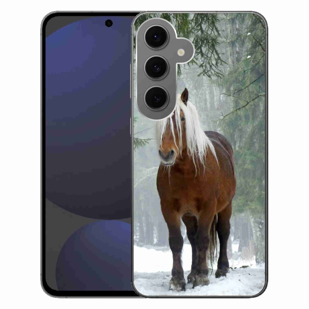 Gélový obal mmCase na Samsung Galaxy S24 FE - kôň v lese