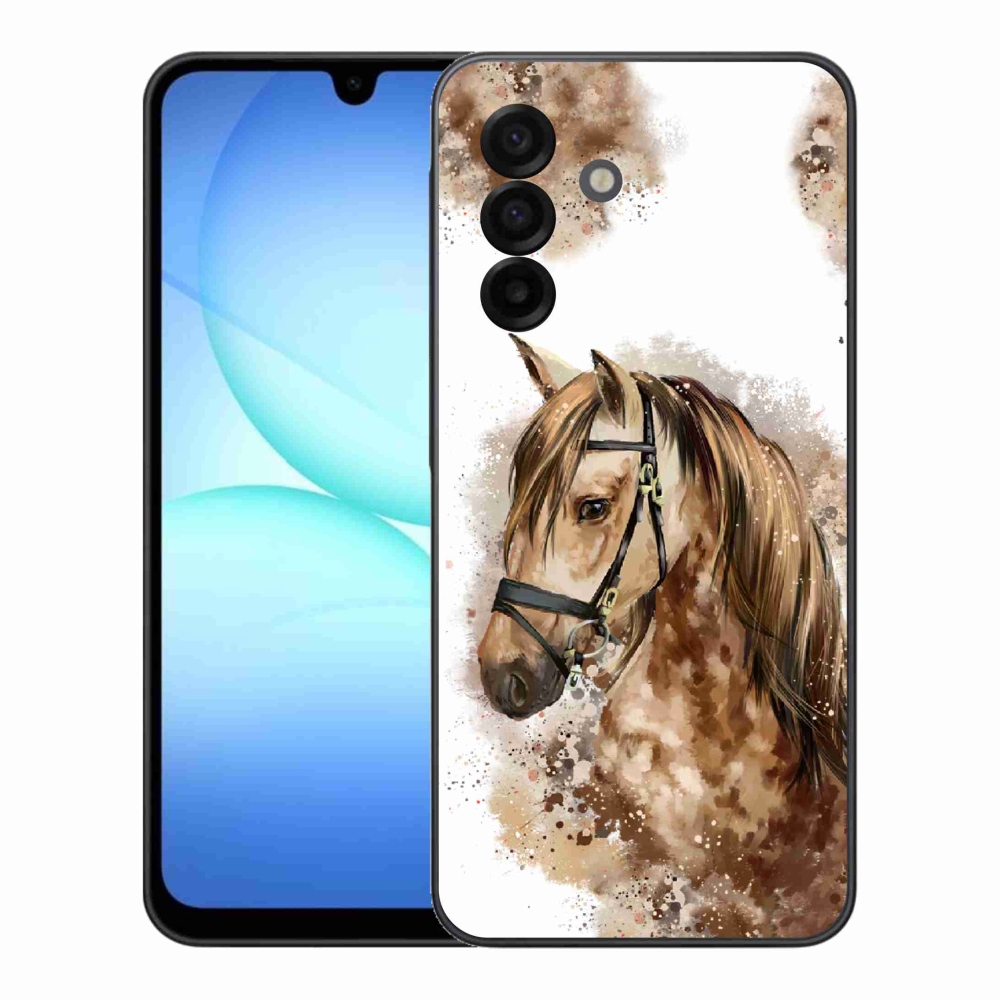 Gélový kryt mmCase na Samsung Galaxy A17 4G/5G - hnedý kreslený kôň