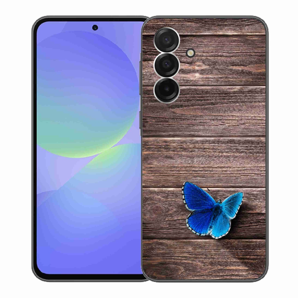 Gélový kryt mmCase na Samsung Galaxy A36 5G - modrý motýľ 1