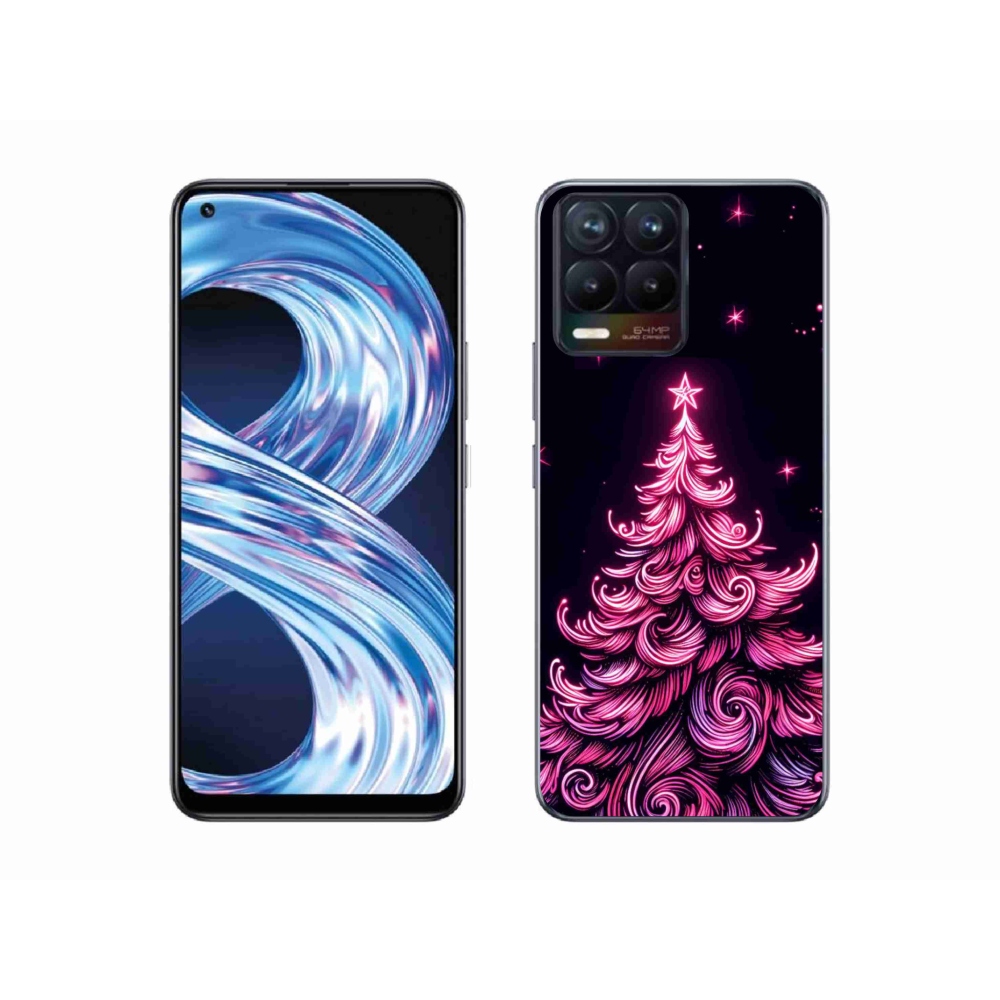 Gélový kryt mmCase na Realme 8 Pro - neónový vianočný stromček 2