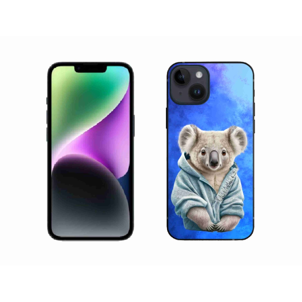 Gélový kryt mmCase na iPhone 14 - koala vo svetri
