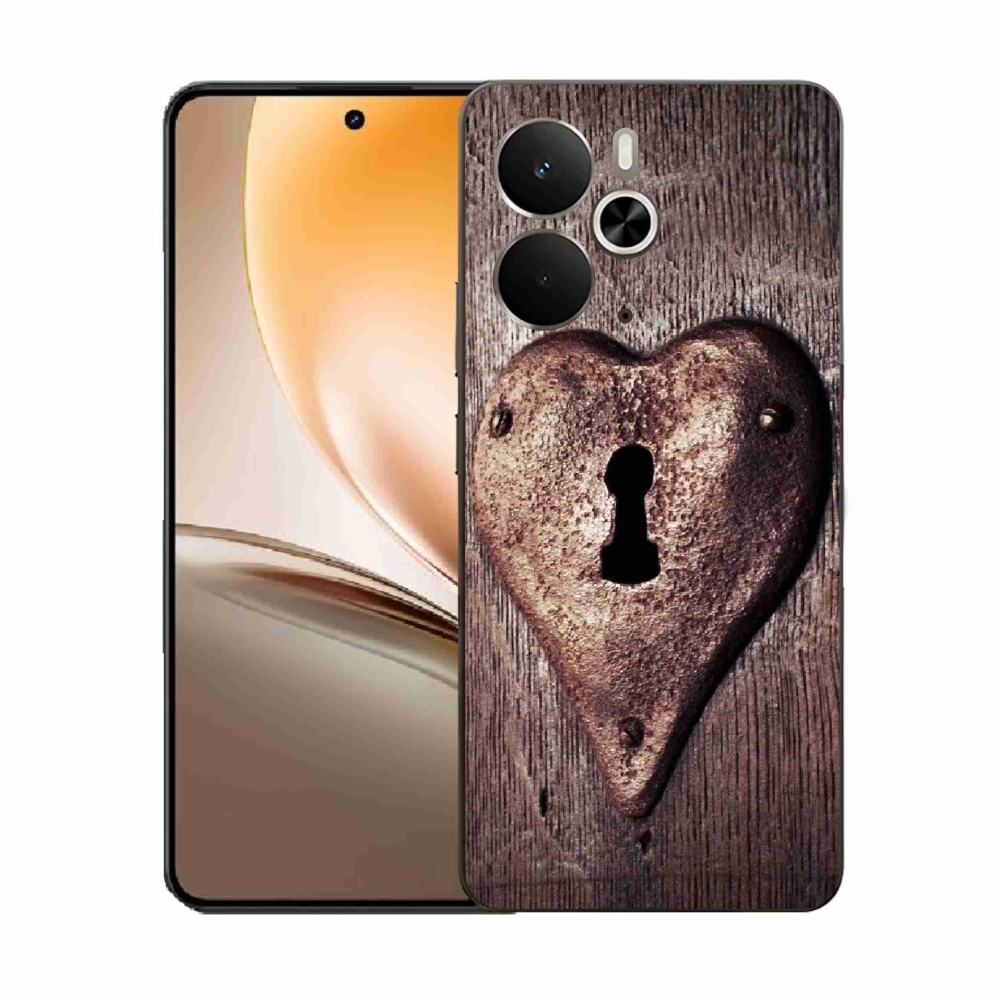 Gélový kryt mmCase na Realme 14 5G - zámok v tvare srdca