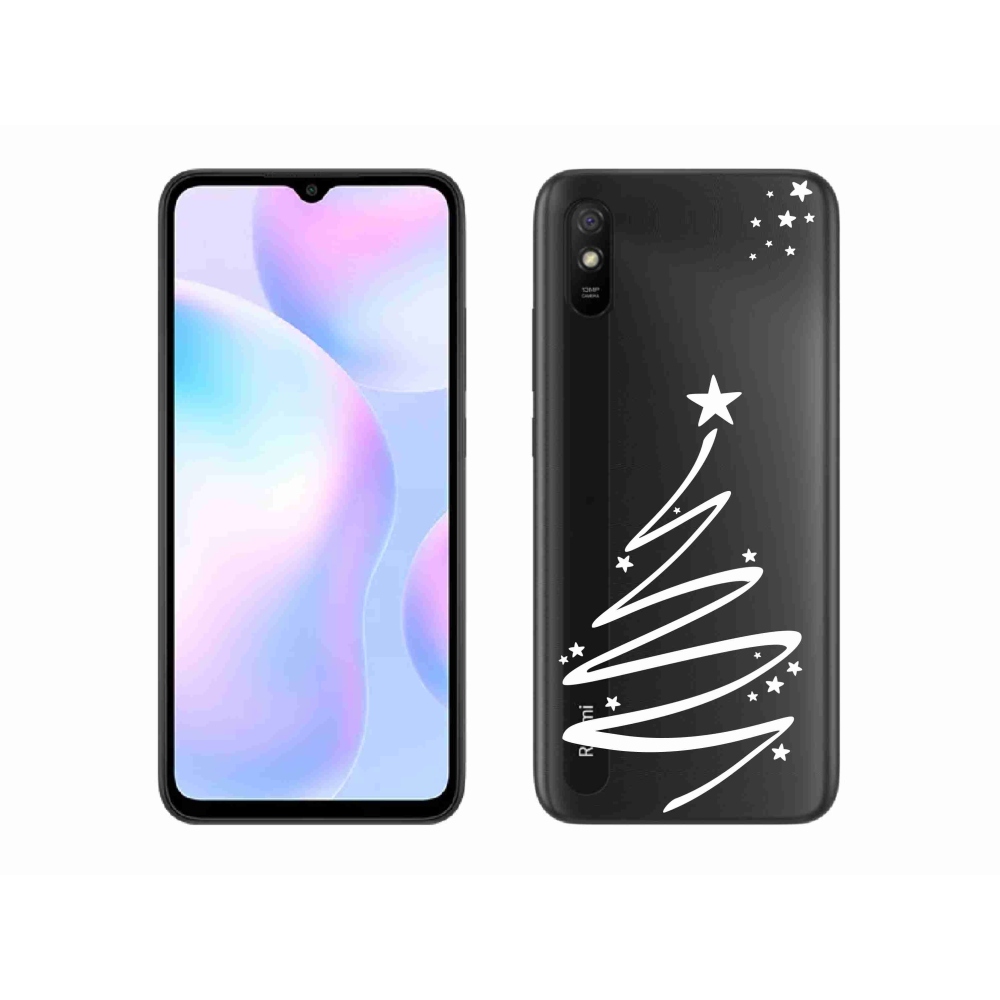 Gélový kryt mmCase na Xiaomi Redmi 9AT - biely stromček na priehľadnom pozadí