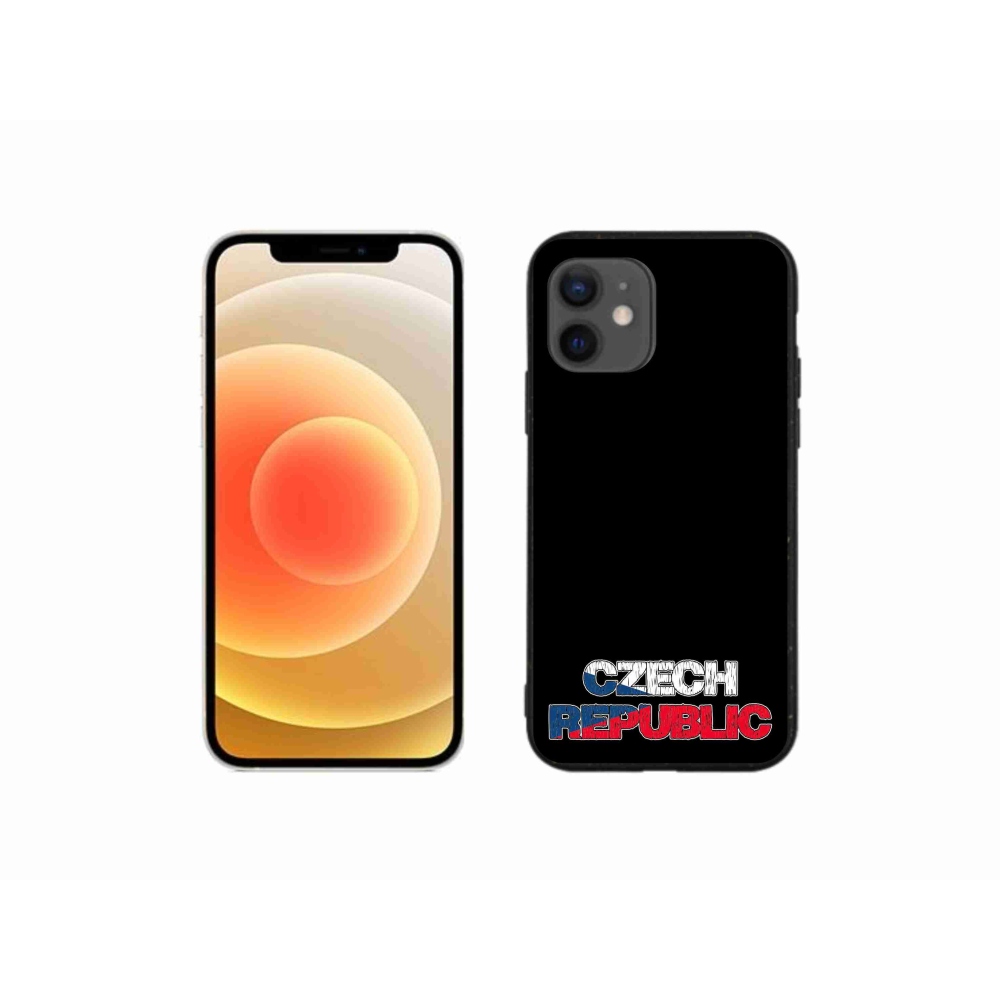 Gélový kryt mmCase na iPhone 12 mini - Czech Republic čierne pozadie