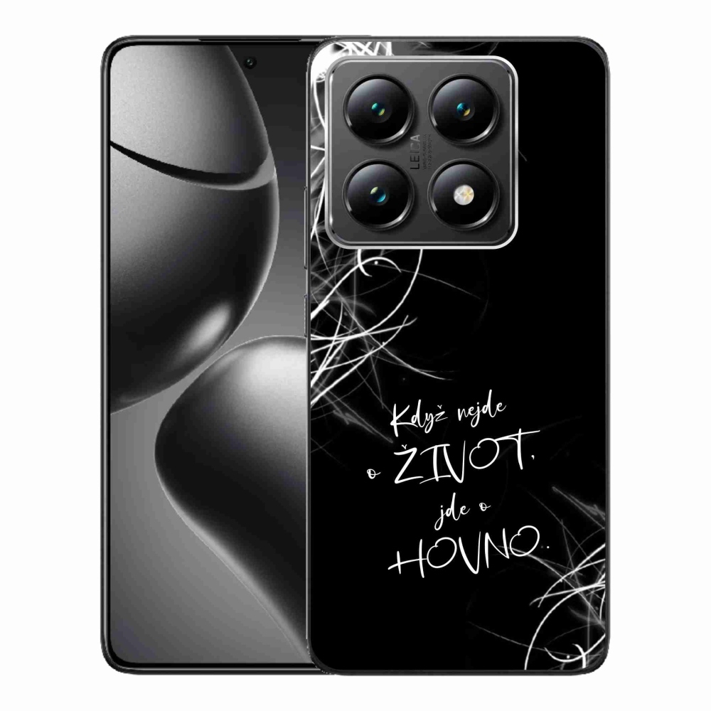 Gélový kryt mmCase na Xiaomi 14T - vtipný text 16 čierne pozadie