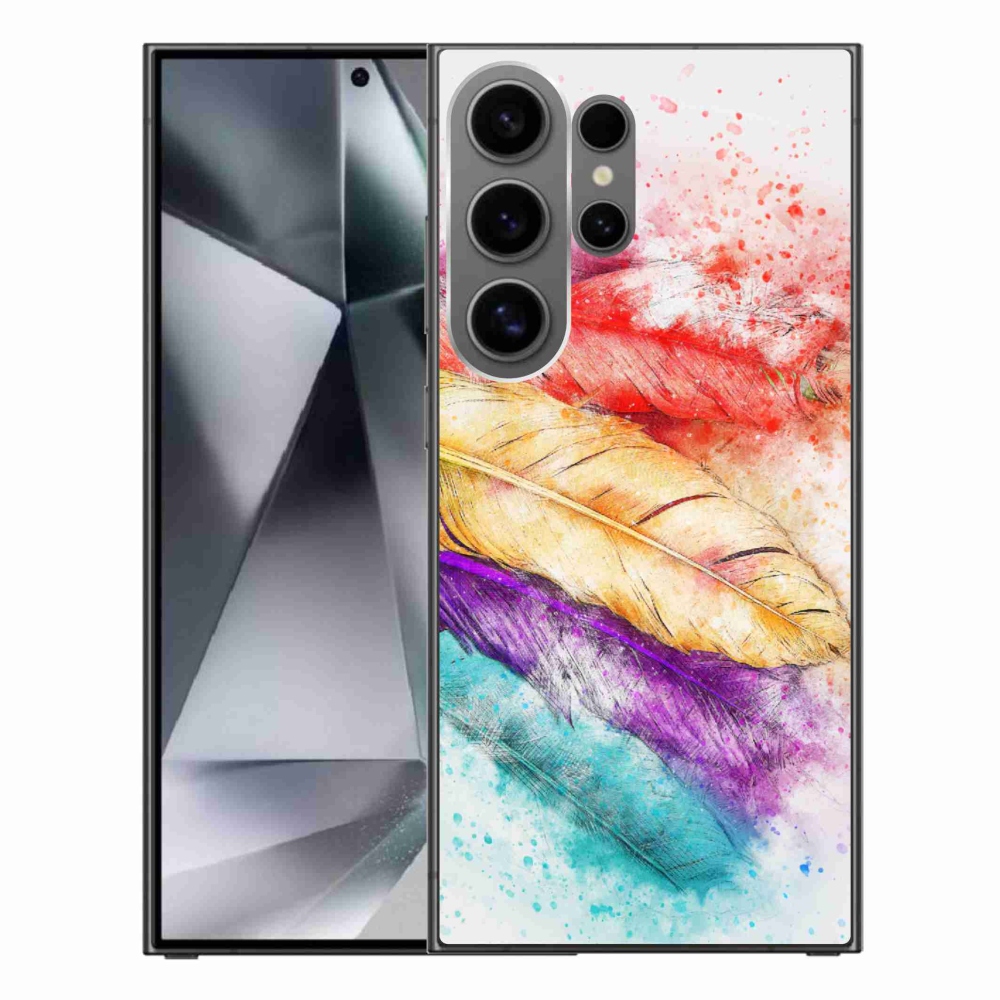 Gélový kryt mmCase na Samsung Galaxy S24 Ultra - farebné perie
