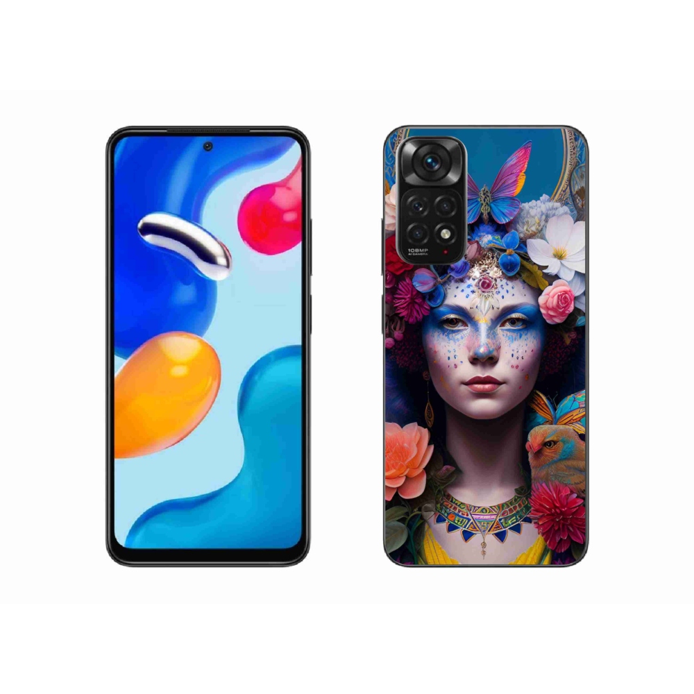 Gélový kryt mmCase na Xiaomi Redmi Note 11 4G - žena s kvetinami