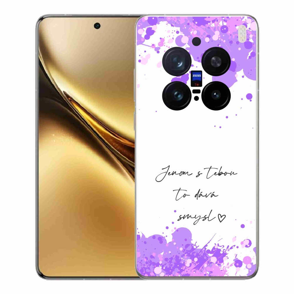Gélový kryt mmCase na Vivo X200 Pro 5G - zamilovaný text biele pozadie