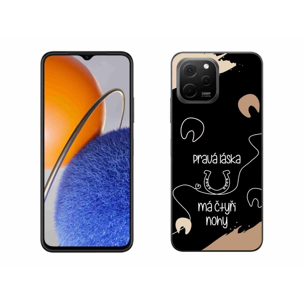 Gélový kryt mmCase na Huawei Nova Y61 - konský motív čierne pozadie