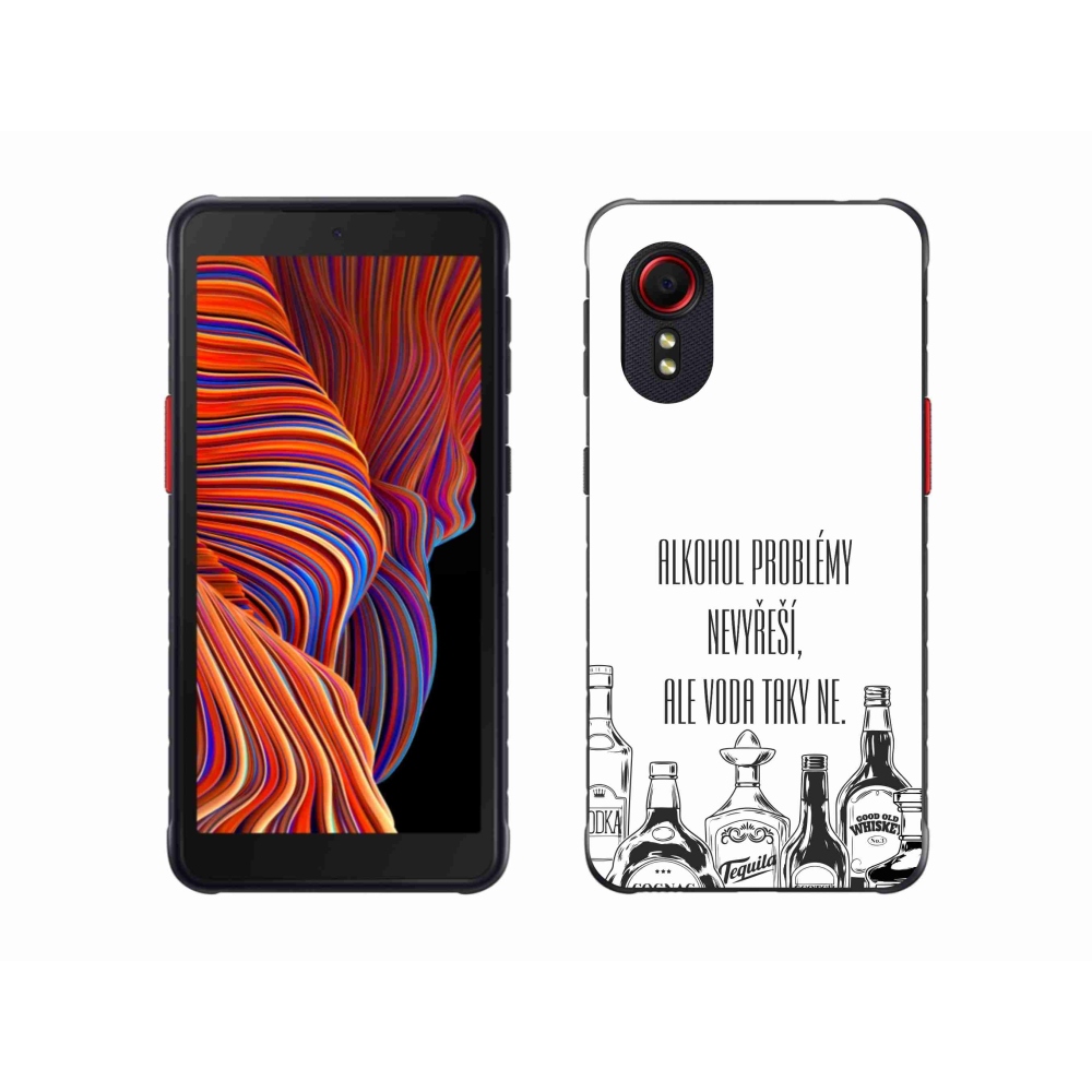 Gélový kryt mmCase na Samsung Galaxy Xcover 5 - vtipný text biele pozadie