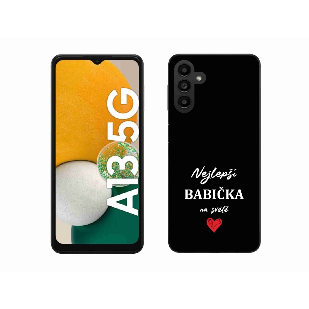 Gélový kryt mmCase na Samsung Galaxy A13 5G - najlepšia babička 1 čierne pozadie