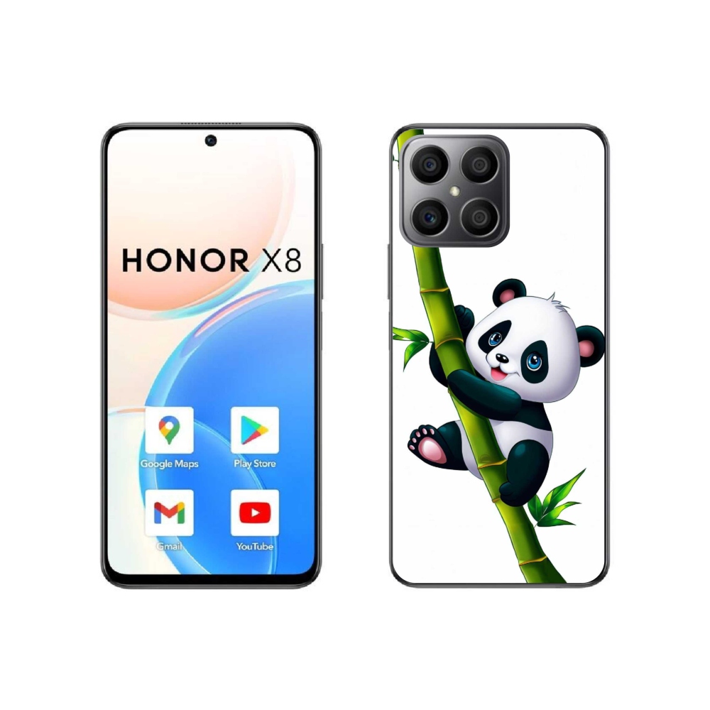 Gélový kryt mmCase na Honor X8 4G - panda na bambuse