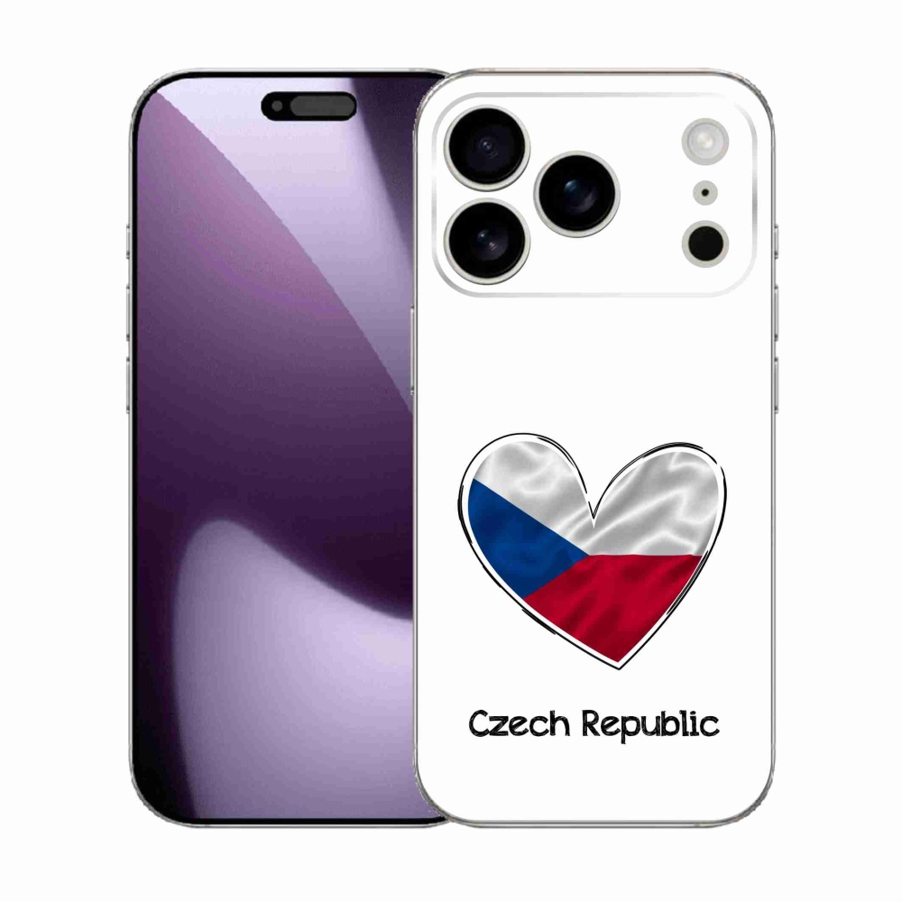 Gélový kryt mmCase na iPhone 17 Pro - vlajka srdca biele pozadie