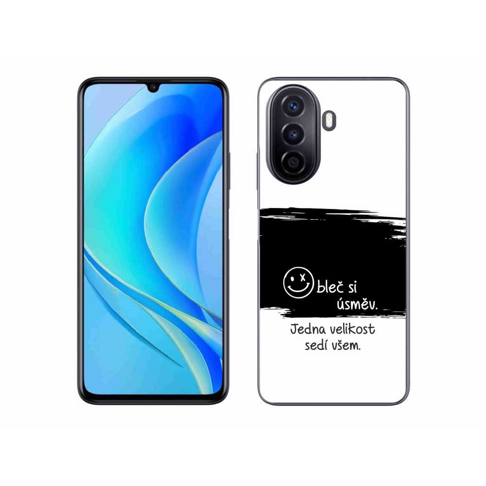 Gélový kryt mmCase na Huawei Nova Y70 - vtipný text 8 čiernobiele pozadie