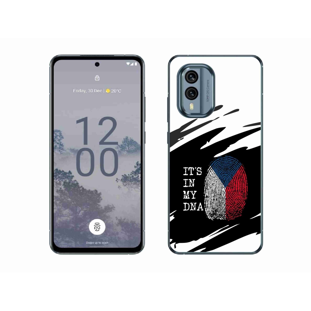 Gélový kryt mmCase na Nokia X30 5G - vlajka odtlačok prsta čiernobiele pozadie