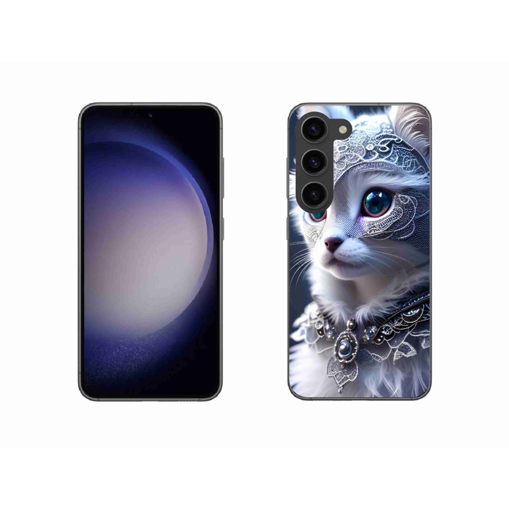Gélový kryt mmCase na Samsung Galaxy S23 5G - biela mačka